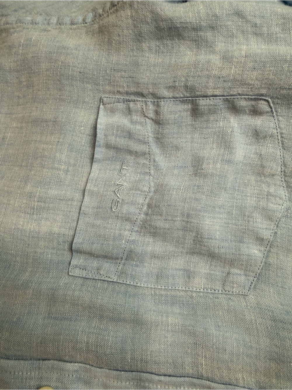 Gant Light Blue 100% Linen Long-Sleeve Dress Shirt - Picture 6 of 6